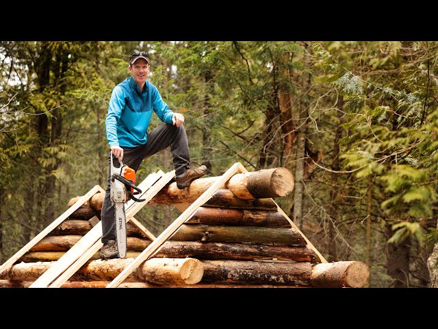 Installing MASSIVE Roof Trusses! | Building a Log Cabin