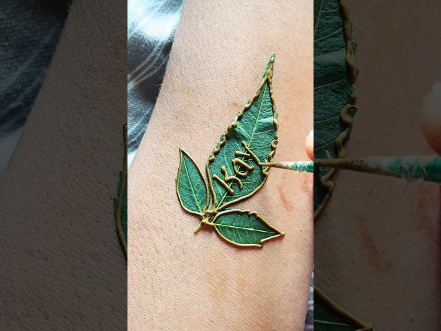 green leaf 🌿 mahendi design #stylish #shortvideo #mahendi#viralshorts #trendingshorts#mahendidesigns