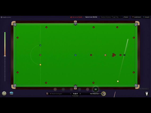 Stephen Hendry's Tough Table Challenge - RealSnooker.com gameplay!