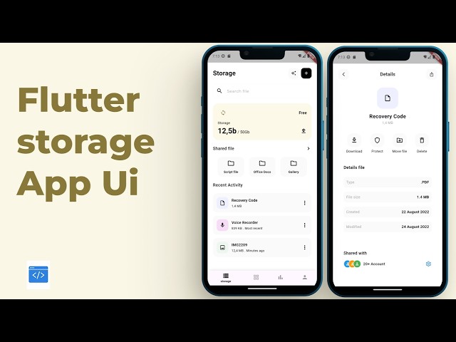 Flutter Cloud Storage App UI - Speed Code