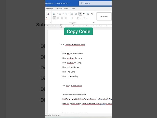 How to Clean messy data using vba code #excel #exceltips #exceltutorial