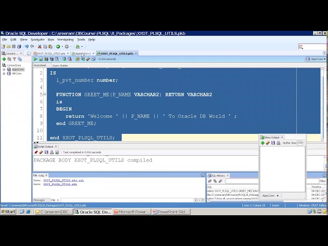 Oracle Databse - PLSQL Package