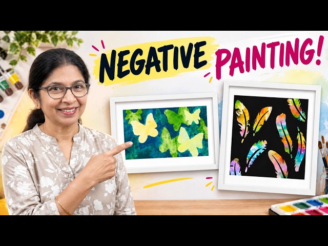 Negative painting ll step by step tutorial for beginners