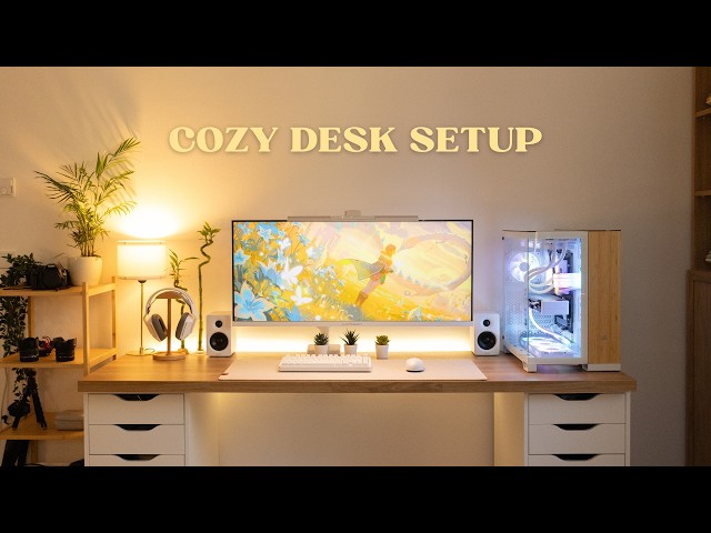 Building a cozy desk setup for my home office 🌿 IKEA desk, Corsair 6500X case, minimalistic