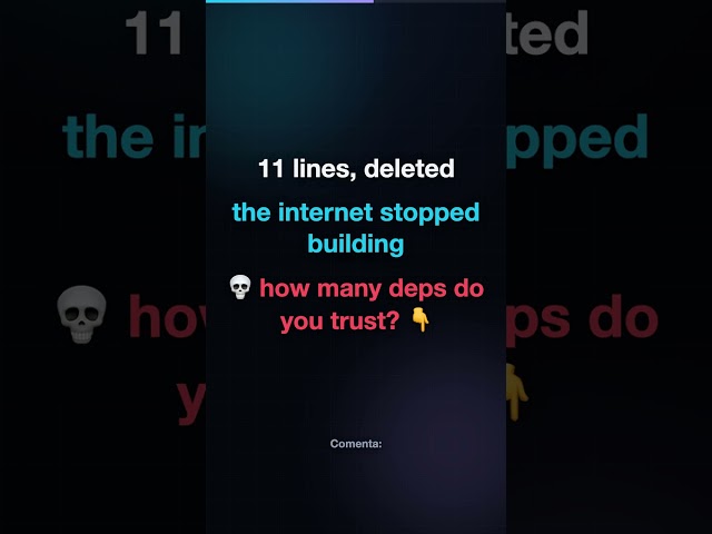 Someone deleted 11 lines and the internet stopped building 💀 #devops