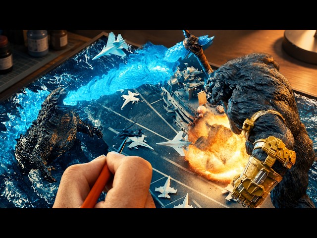 How To Make a Godzilla vs Kong Diorama: Kong Blocks Godzilla's Atomic Breath