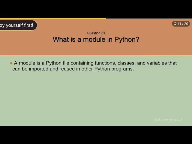Top Python Interview Questions for Freshers | Campus Placement Preparation 3