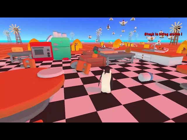 Why is there a Penguin following in kitchen ? #funnyvideo