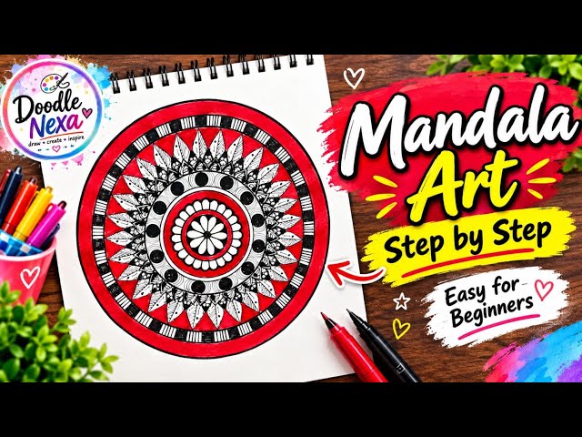 🎨 Beautiful Mandala Art Tutorial | Step-by-Step Mandala Drawing for Beginners
