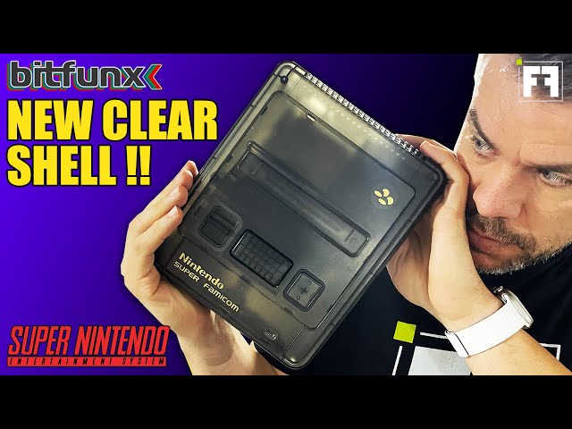 TRANSFORMING an old SUPER NINTENDO FAMICOM with the NEW BITFUNX CLEAR Shell