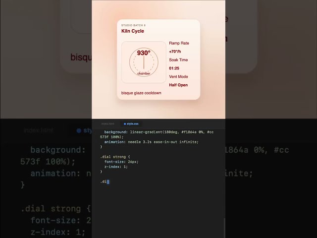 Kiln Cycle #code #css #shorts
