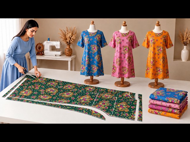 SUPER EASY to Make! Turn 1 Meter of Fabric into a BEAUTIFUL Dress | Fits All Sizes