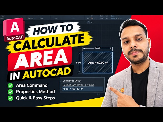 How to Calculate Area in AutoCAD | AREA Command & Properties Method