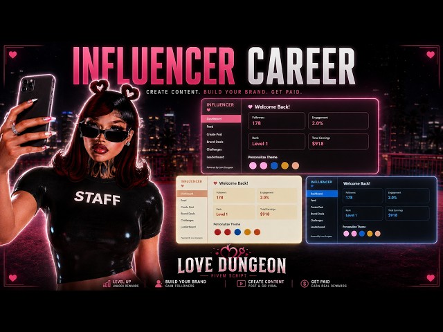 The ORIGINAL Influencer Career Script for FiveM | Love Dungeon NEW Content Creator Script