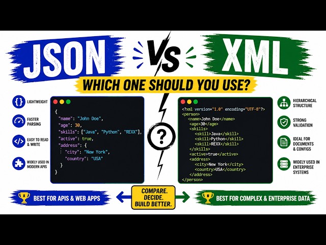 JSON vs XML: Which One Should You Use? | JSON Format | XML Format