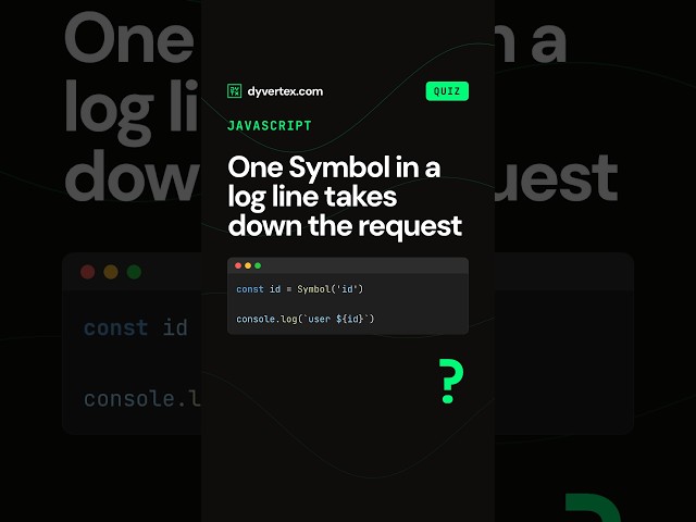 A Symbol in a template string throws  #coding #javascript #webdev