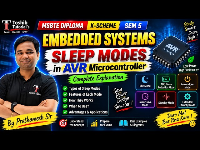 🔥 Sleep Modes in AVR Microcontroller | Embedded Systems | MSBTE Sem 5 | Prathamesh Sir