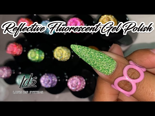 Reflective Neon Gel Polish Swatch - Summer 2022 Trend