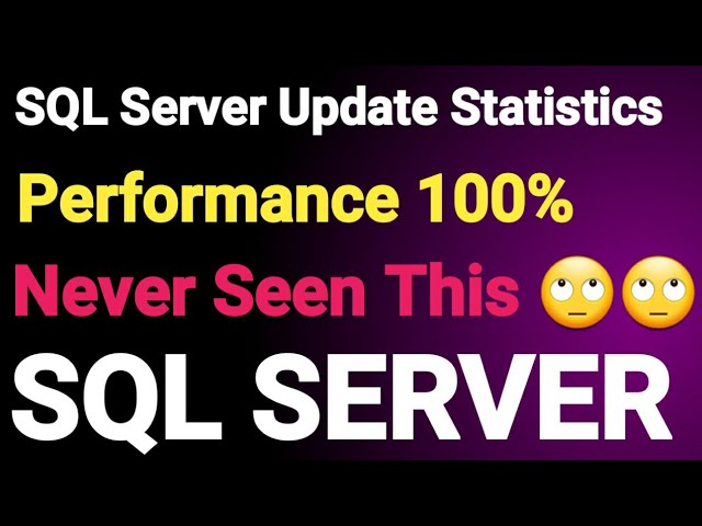 SQL Server Update statics || How to update Statics | SQL Server Update stats with full scan |