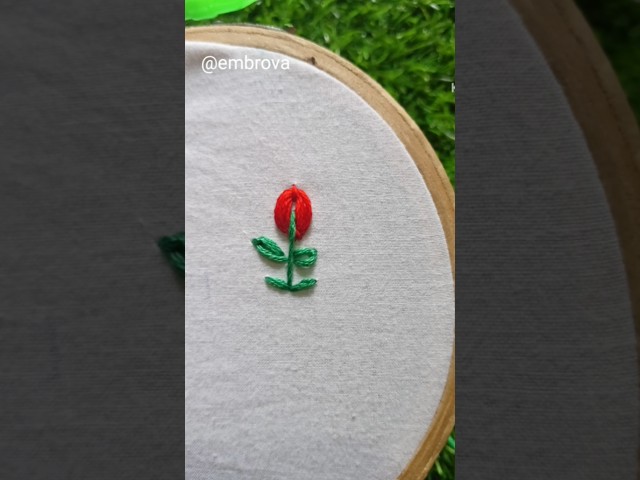Beautiful flower embroidery tutorial for beginners #embroidery #youtubeshorts #tutorial #beautiful
