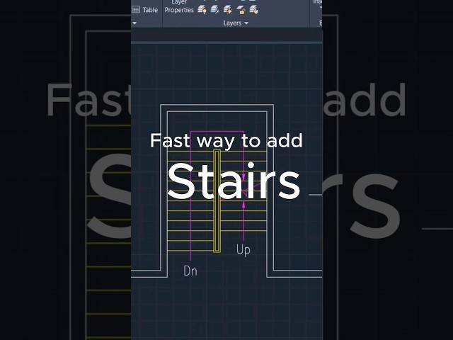 Fast way to add stairs in Autocad #autocad #autocadtutorials #cad #stairs