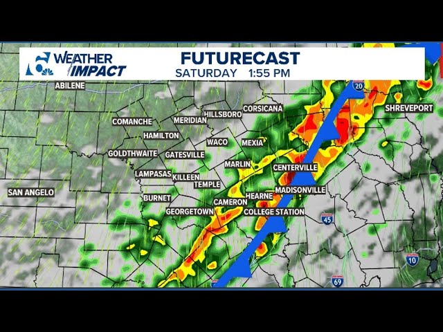 Weather Impact | Rain and a Cold Front Moving Across CenTex Now..
