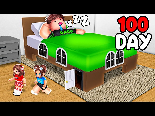 Survivng 100 Days INSIDE My CRUSH'S BED.. (Brookhaven)