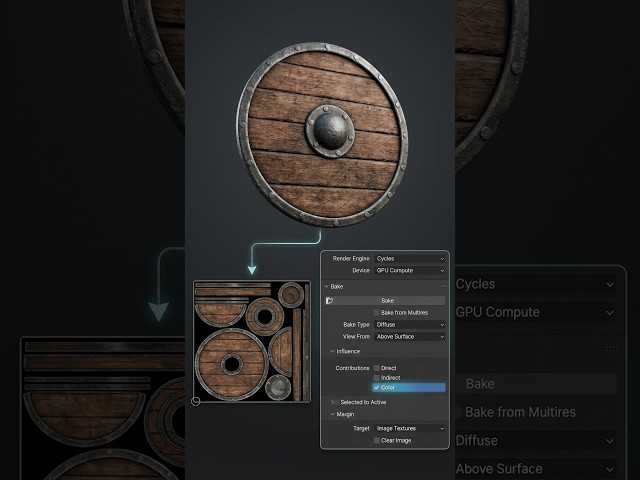 Blender 3D | Bake Textures - Diffuse Map Instantly! #blender #blender3d #b3d
