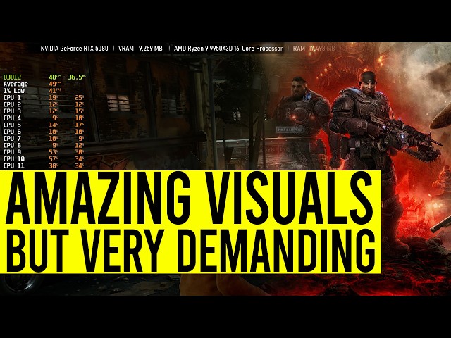 Gears of War E-Day Benchmark RTX 5080 & 9950X3D Ludicrous, Other Presets & Mega Geometry