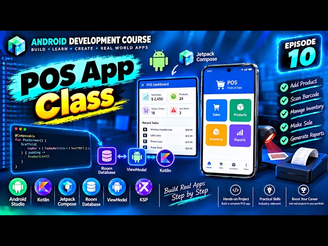 POS App Class in Android Studio | Build a Real Point of Sale App with Kotlin | POS App #10
