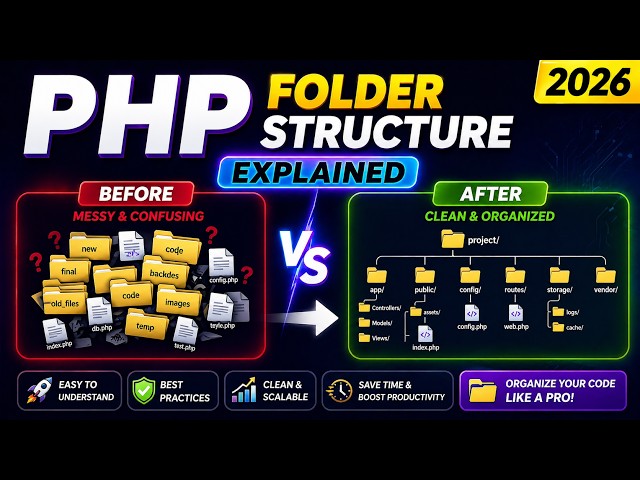 PHP Folder Structure Explained | How to Organize PHP Project | PHP Tutorial 2026