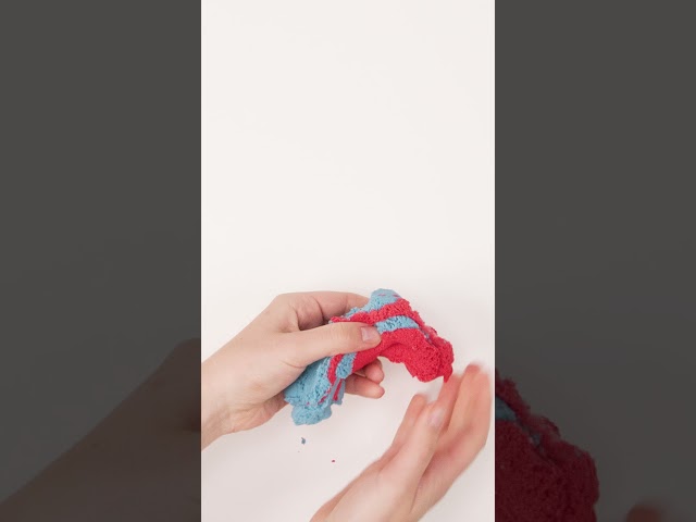 ASMR Unwrapping Blue Red Ice Cream Cone #KineticSand #Shorts