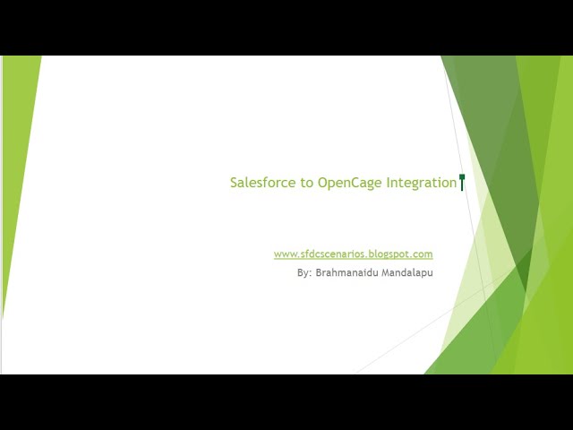 Salesforce to OpenCage  Integration - Forward geocoding