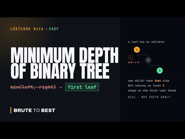 LeetCode #111: Minimum Depth — Why a One-Child Node Is Not a Leaf