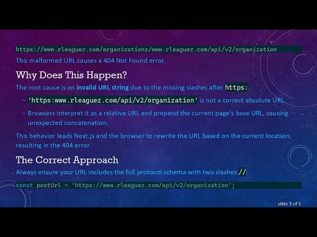 Fixing URL Issues in Next.js 15 fetch Calls: The Importance of Correct Protocol Syntax