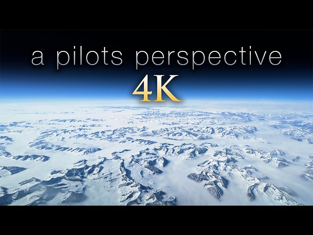 Rare Pilot’s View in 4K: 1 Hour Over Greenland & North America with Relaxing Music