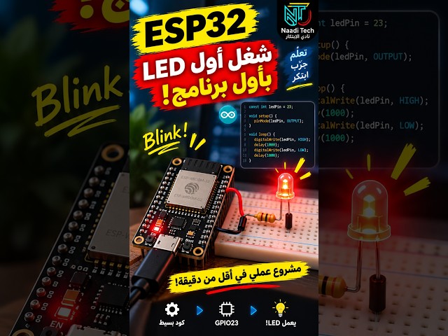 شغّل أول ESP32 بأول برنامج من الصفر⚡#Shorts