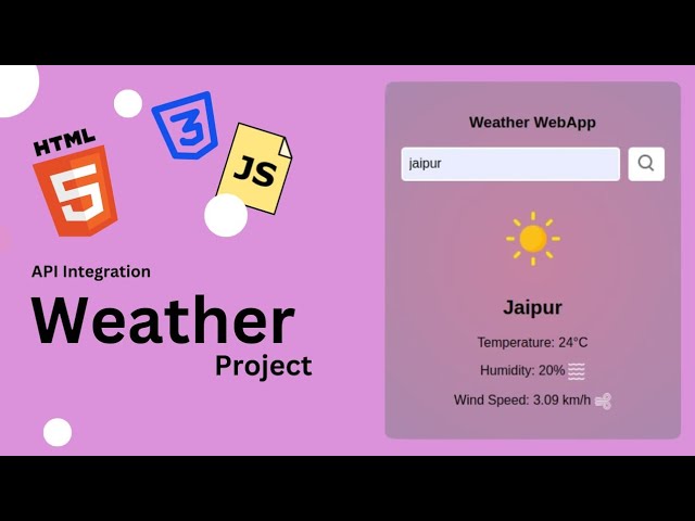 Build a Weather Web App with HTML, CSS, and JavaScript | API Integration Tutorial