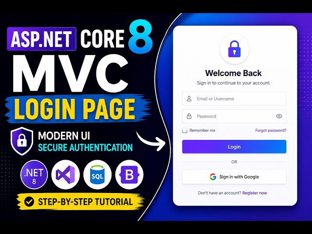 ASP.NET Core  MVC Login Page Tutorial | Modern & Professional Authentication UI