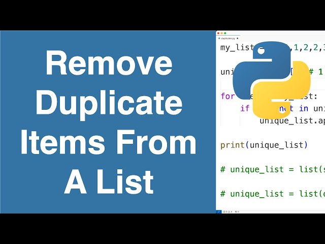 Remove Duplicate Items From A List | Python Example