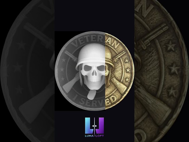 Veteran Design to 2.5D Brass Coin 🔥 Fiber Laser Depth Map Workflow