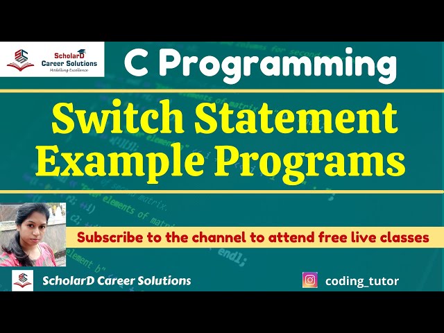 C Programming for Beginners : Switch statement example programs | Coding Simplified