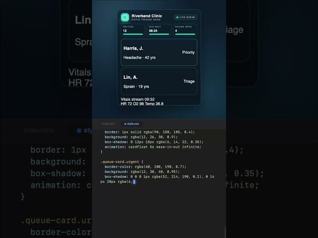 Clinic Wait List #coding #code #css #shorts