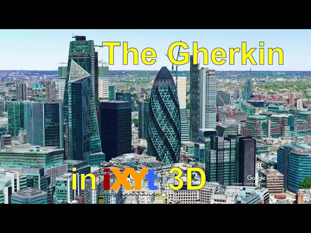 The Gherkin, new angle, City, London in iXYt 3D side-by-side video for VR