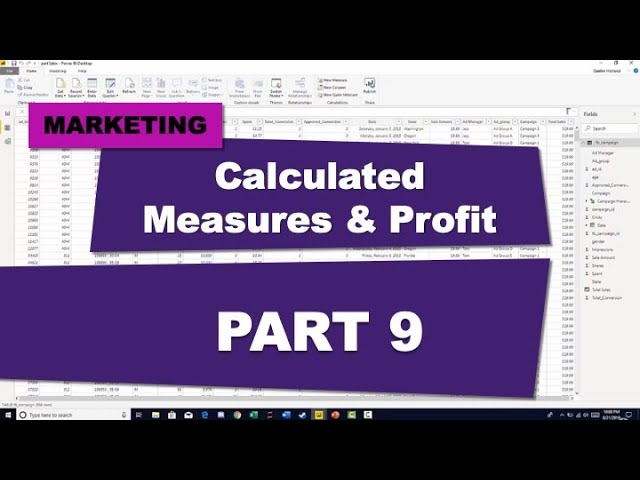 Power BI Course for Beginners (Part 9 Calculated Measures and Profit)