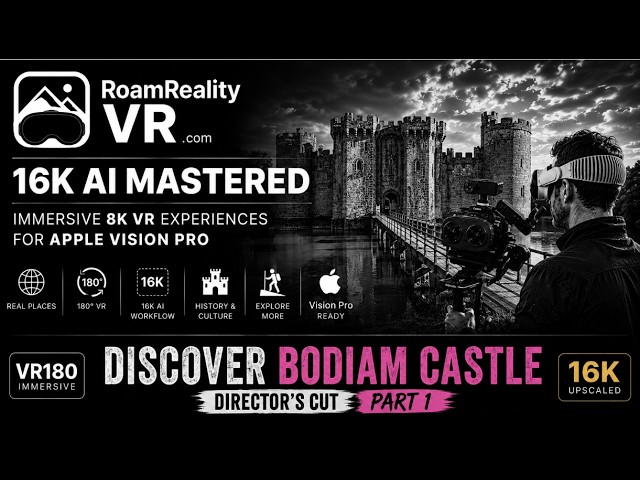 🍿16k VR 180 Bodiam Castle part 1 Director cut Apple Vision Pro Roam Reality VR 🎬New 800Mbps
