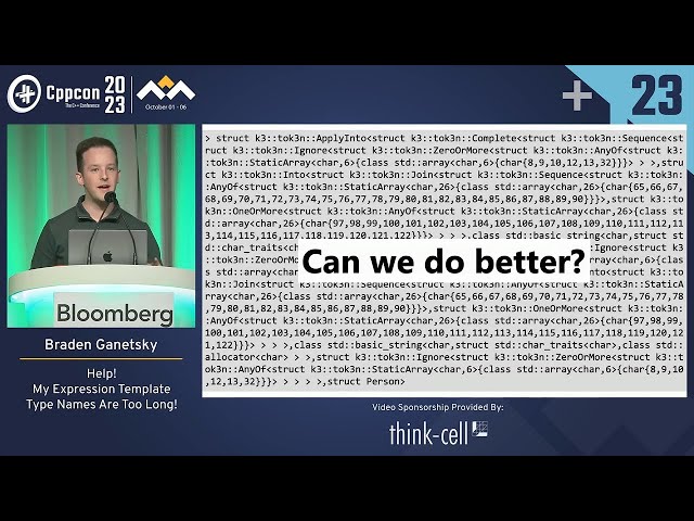 Lightning Talk: Help! My Expression Template Type Names Are Too Long! - Braden Ganetsky  CppCon 2023