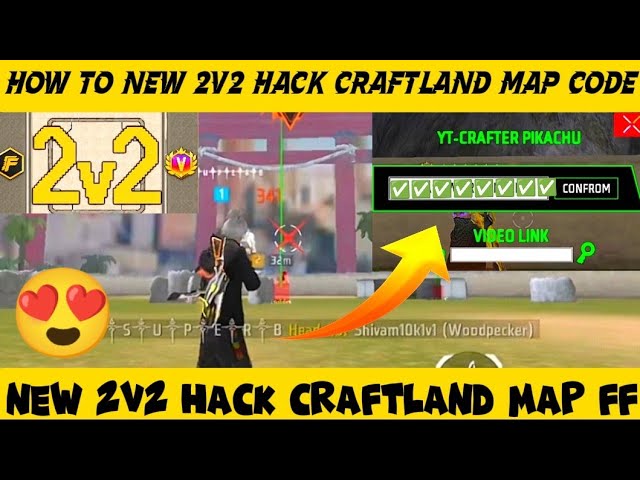How to new 2v2 hack craftland map code | hack map ff | full video end ||