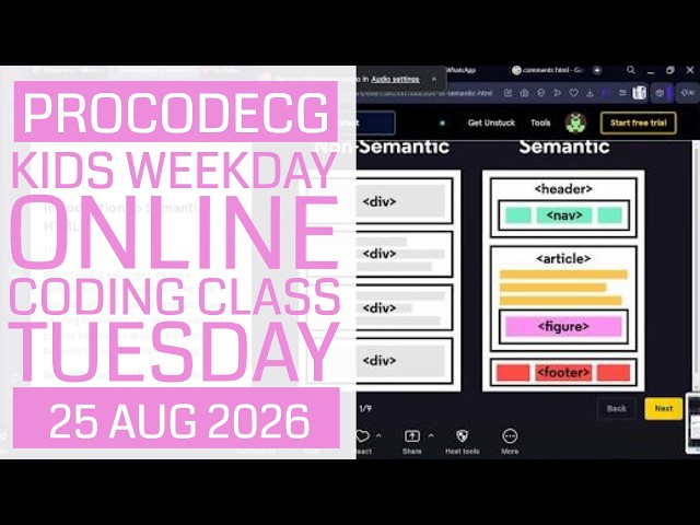 ProCodeCG Kids Weekday Coding Class - Tuesday - 25 Aug 2026