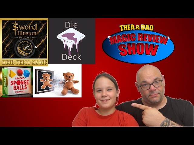Teddy Picture Frame, Prismatica, Die Deck & Sword Ilusion Procase | Thea & Dad's Magic Review Show